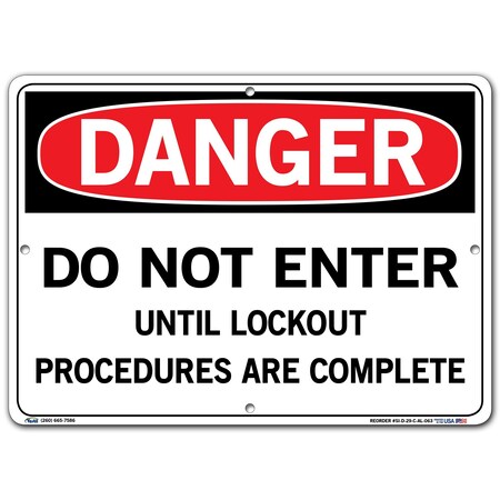 Vestil Aluminum Sign, 10-1/2" Height, 14-1/2" Width, Aluminum, Rectangle, English SI-D-29-C-AL-063